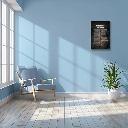 Matniger Still I Rise Wall Art Poem Poster Framed Inspirational Quotes Wall Art Prints Poetry Canvas Painting for Living Room Wall Decor 12x18inches