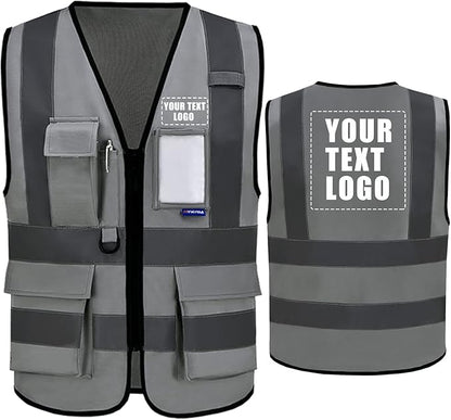 A-SAFETY High Visibility Reflective Safety Vest Customize Logo (XS-8XL)