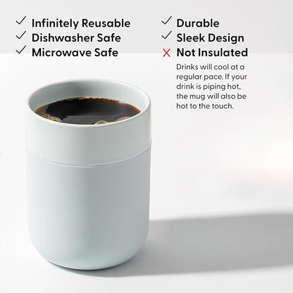 W&P Porter Ceramic Mug w/ Protective Silicone Sleeve, Terrazzo Blush 12 Ounces | On-the-Go | Reusable Cup for Coffee or Tea | Portable | Dishwasher Safe