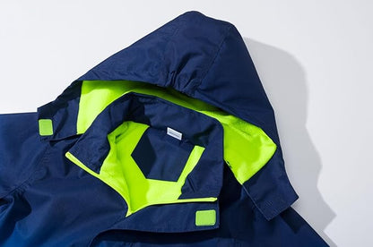 MGEOY Boys Girls Rain Jackets Lightweight Waterproof Hooded Raincoats Windbreakers for Kids 4-14Y