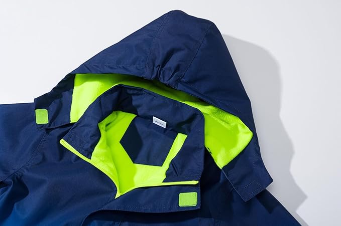 MGEOY Boys Girls Rain Jackets Lightweight Waterproof Hooded Raincoats Windbreakers for Kids 4-14Y