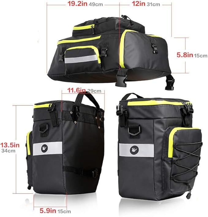 Rhinowalk Bike Pannier Bag Set for Bicycle Cargo Rack Saddle Bag Shoulder Bag Laptop Pannier Rack Bicycle Bag Professional Cycling Accessories 3 in 1