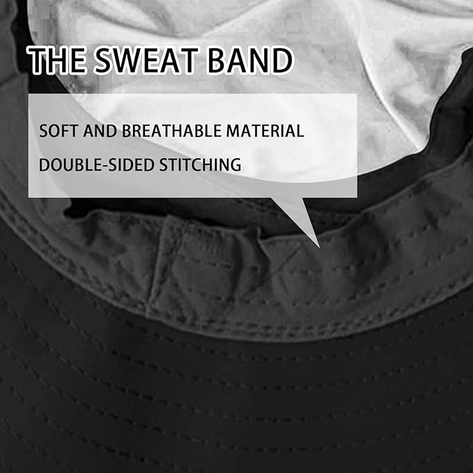 Sun Hats for Men Women Fishing Hat UPF 50+ Breathable Wide Brim Bucket Hats Summer UV Protection Safari Hat with Neck Flap