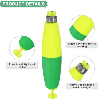 Fishing Bobbers Floats, EVA Foam Weighted Bobbers for Crappie/Bluegill/Trout Bass/Catfish, Clip-on Floats Slip Corks