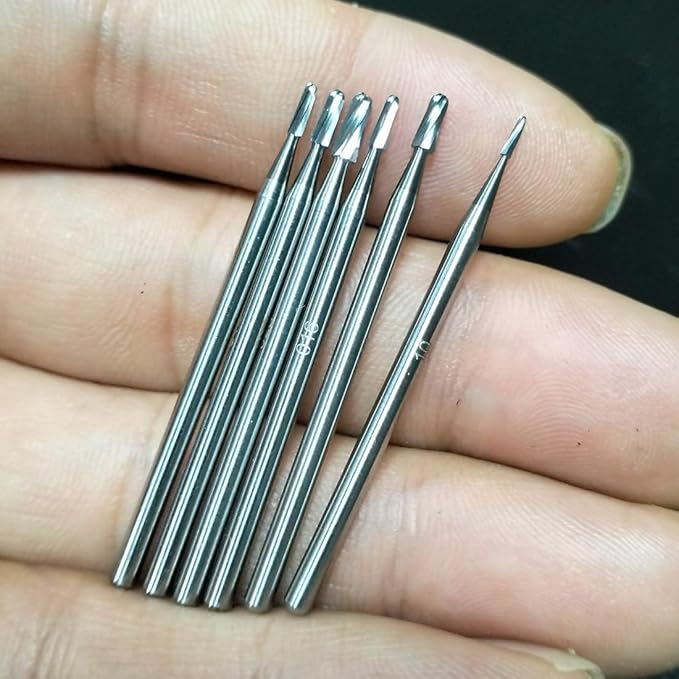 Luo ke 6 Pcs Jewelry Burr, 3/32'' Shank Ball Nosed Cone Shape Burs Jewelry Making Tools for Rotary Tools