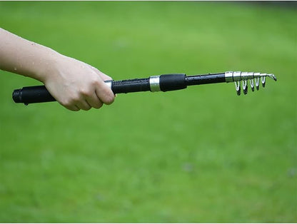 Fishing Pole Combo Set,2.1m/6.89ft 145pcs Fishing Accessories Kit Collapsible Rods Spinning Reel High Speed Reels Fishing line ministoream