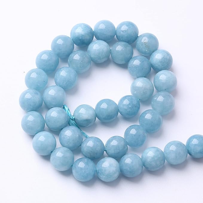 160PCS 4MM Blue Aquamarine Jade Loose Beads for Jewelry Making DIY Bracelet 2 Strands