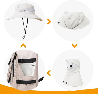 PFFY Sun Bucket Hats for Women Men UV Protection Wide Brim Fishing Hat Beach Outdoor Essentials