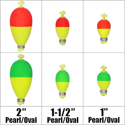 XFISHMAN Weighted-Bobbers-for-Fishing-Floats-Bouy Slip Bobber Fishing Corks Kit Crappie Bluegills Panfish Catfish Hand Made Foam Float 1 Inch 2 in 8-12 Pack