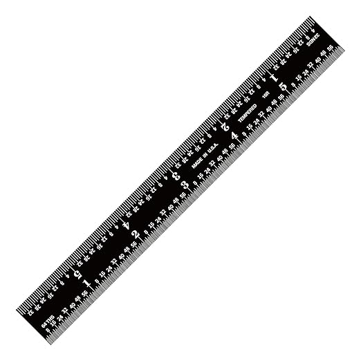 PEC Tools 6-inch Stainless Steel Rigid Ruler, 0.035" Thick X 3/4" Wide, High Contrast, 1/32", 1/64", 1/50", 1/100" High-Precision Ruler, Made in USA