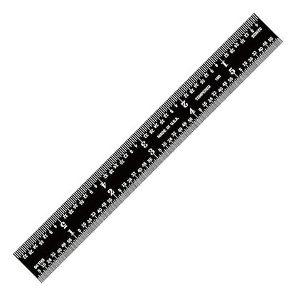 PEC Tools 6-inch Stainless Steel Rigid Ruler, 0.035" Thick X 3/4" Wide, High Contrast, 1/32", 1/64", 1/50", 1/100" High-Precision Ruler, Made in USA