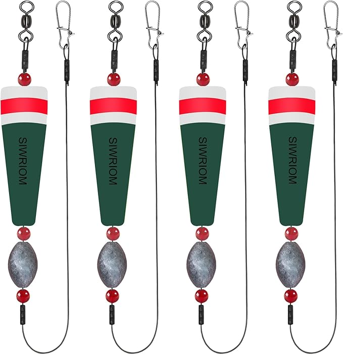 Popping Corks Floats for Saltwater Fishing Bobber, 4PCS Weighted Bobbers Inshore Fishing Popping Cork Float Rig Rattle Popper for Redfish Speckled Trout Sheepshead Flounder Fishing Tackle