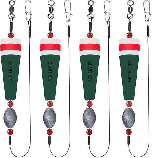 Popping Corks Floats for Saltwater Fishing Bobber, 4PCS Weighted Bobbers Inshore Fishing Popping Cork Float Rig Rattle Popper for Redfish Speckled Trout Sheepshead Flounder Fishing Tackle