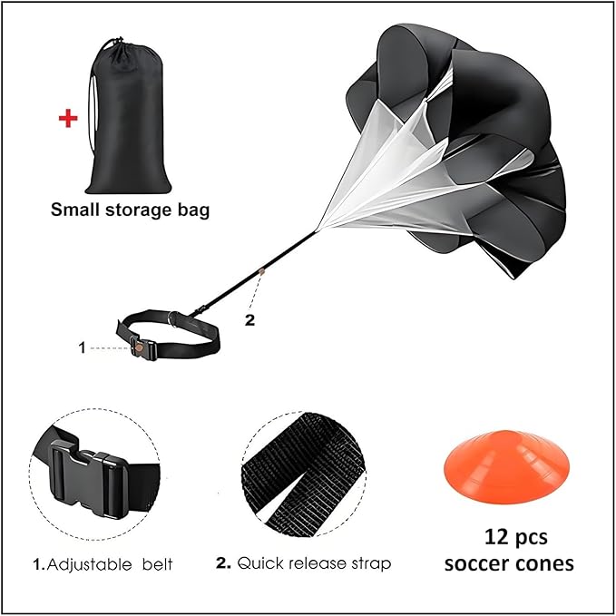 20 Pcs Agility Ladder Set,with 19FT Agility Ladder,Running Parachute,12 Soccer Cones for Basketball Football Soccer Boxing Sport Speed Training,