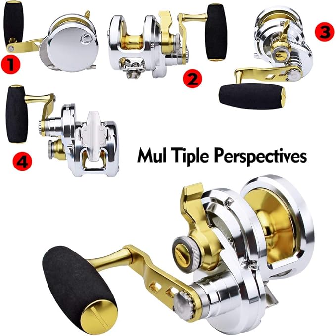 PROBEROS Conventional Reel Trolling Reels - Lever Drag Deep Sea Ocean Big Game Offshore Jigging Fishing Reels