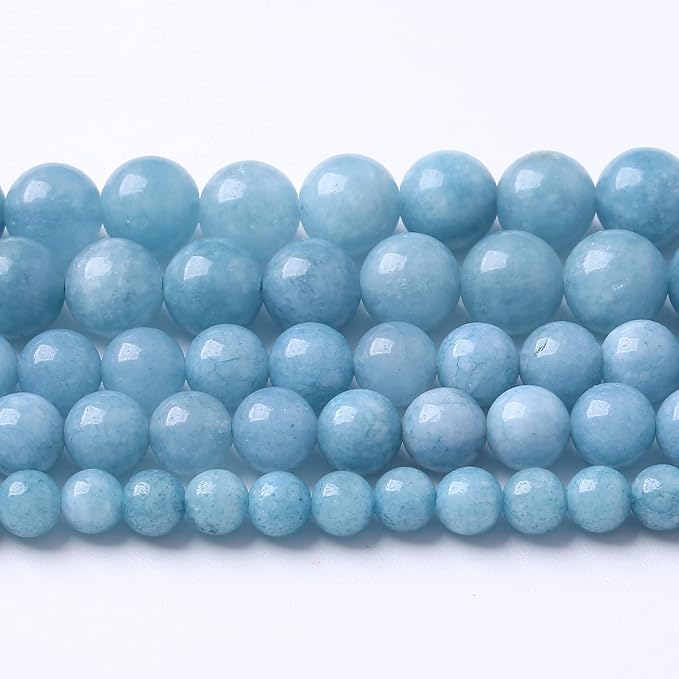160PCS 4MM Blue Aquamarine Jade Loose Beads for Jewelry Making DIY Bracelet 2 Strands