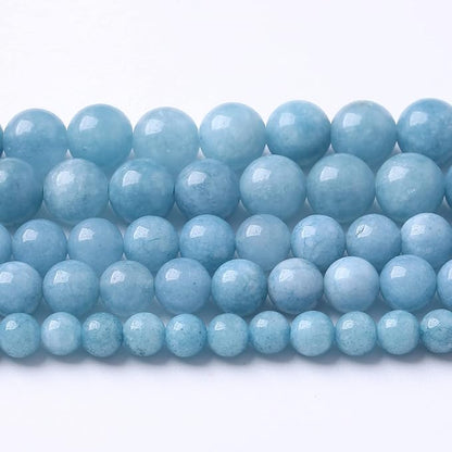 160PCS 4MM Blue Aquamarine Jade Loose Beads for Jewelry Making DIY Bracelet 2 Strands