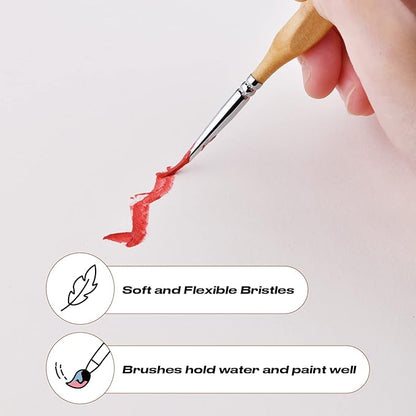 Golden Maple Miniature Paint Brushes, 15PC Model Brushes Micro Detail Paint Brush Set, Fine Detailing for Acrylics, Oils, Watercolors & Paint by Number, Figurine (Wood Color)