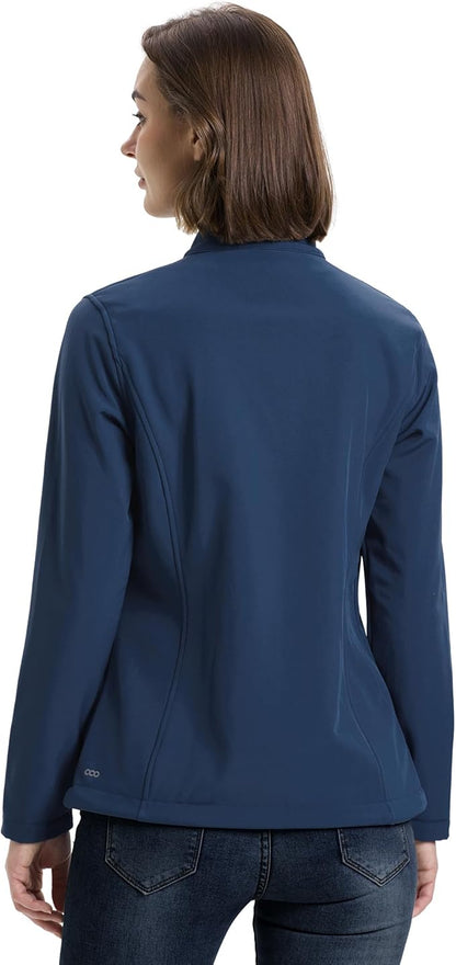 33,000ft Women's Lightweight Softshell Jacket Fleece Lined Windbreaker Waterproof Warm Jacket for Running Golf Hiking
