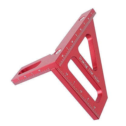 Imperial 3D Multi-Angle Measuring Ruler,45/90 Degree Aluminum Alloy Woodworking Square Protractor, Miter Triangle Ruler High Precision Layout Measuring Tool for Engineer Carpenter,003R