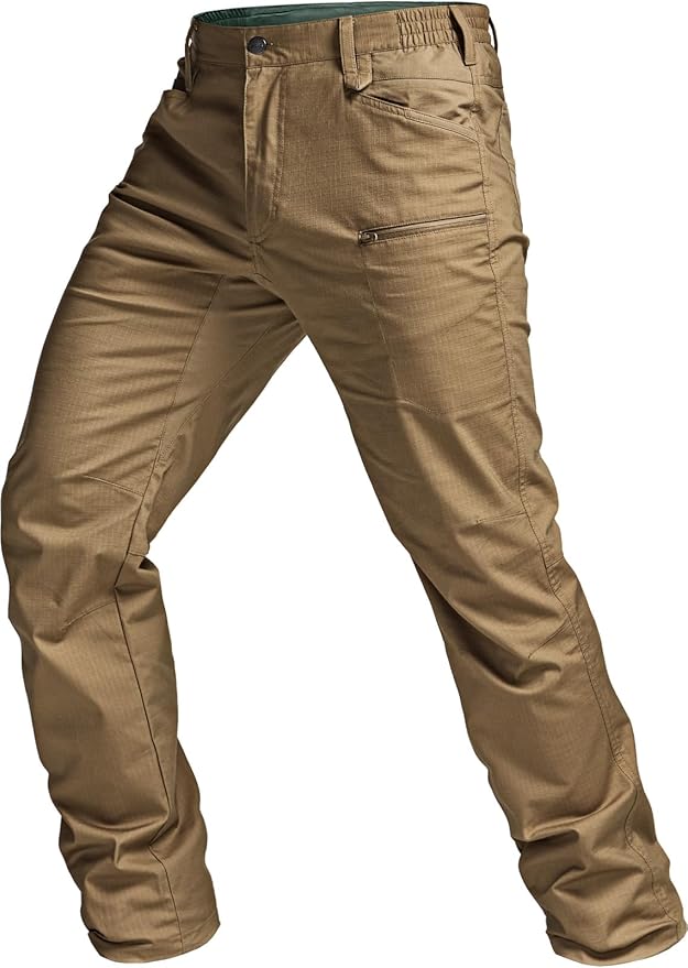 CQR Men's Flex Stretch Tactical Pants, Water Resistant Ripstop Cargo Pants, Lightweight EDC Outdoor Work Hiking Pants