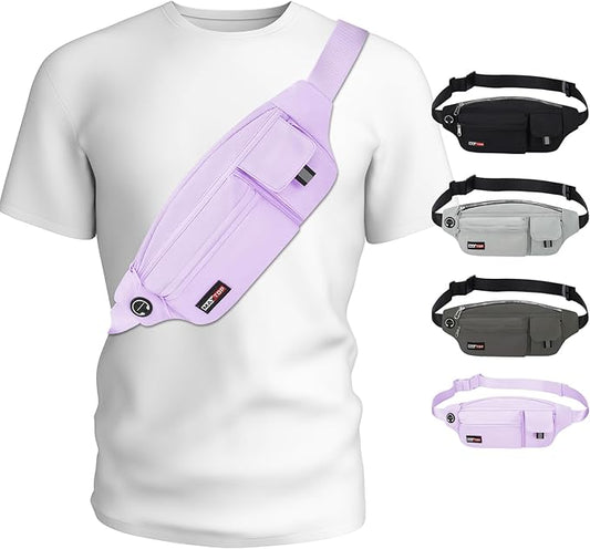 MAXTOP Fanny Packs for Women Fashion Waist Packs Bag with Adjustable Strap and 5 Zipper Pockets Travel Essentials for Travel Walking Running Hiking Cycling Casual