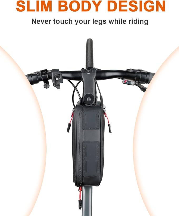 Bike Triangle Frame Bag, Bicycle Storage Pouch with 2 Side Pockets, 3-in-1 Waterproof Top Tube Bag for Phone, Cycling Tool Accessories Pack for MTB Mountain Road Bikes