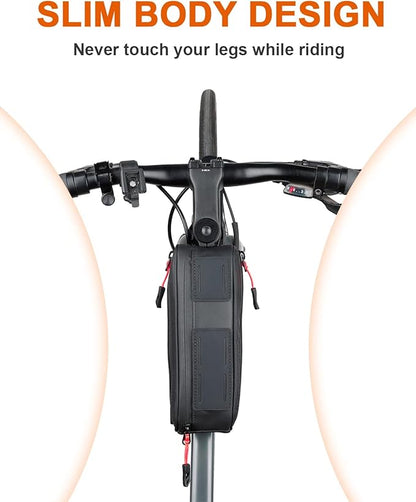 Bike Triangle Frame Bag, Bicycle Storage Pouch with 2 Side Pockets, 3-in-1 Waterproof Top Tube Bag for Phone, Cycling Tool Accessories Pack for MTB Mountain Road Bikes