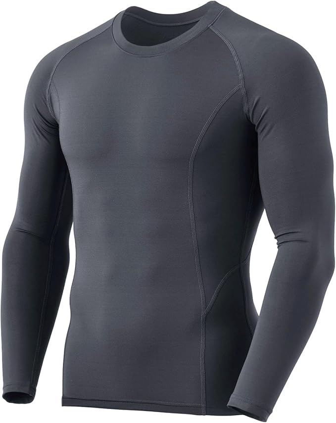 TSLA Men's Thermal Long Sleeve Compression Shirts, Athletic Base Layer Top, Winter Gear Running T-Shirt