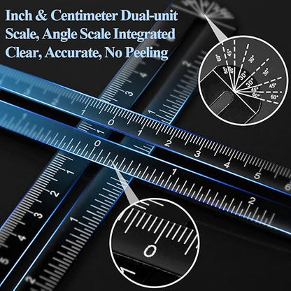 16 Sided Multi Angle Measuring Ruler, Heavy-Duty Angle Finder Tool with Opening Locator, Aluminum Alloy Multi Angle Measuring Tool for Tiling, Roofing, Woodworking, DIY