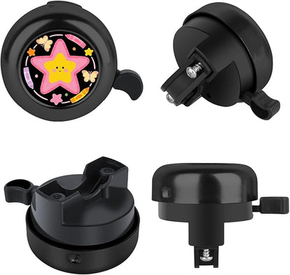 MZELQ Bicycle Bell Cute Clear Sound Adjustable Size Aluminum Bike Accessories Bell Ring for Girls Women Kids Adults