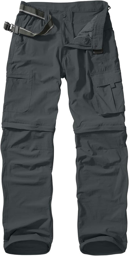 Mens Hiking Pants Convertible Quick Dry Zip Off Fishing Travel Safari Pants