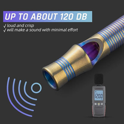 TISUR Titanium Emergency Whistle,EDC Safety Whistles Necklace Loud up to 120db,Survival Whistles for Survival,Hiking,Camping,Pets Training