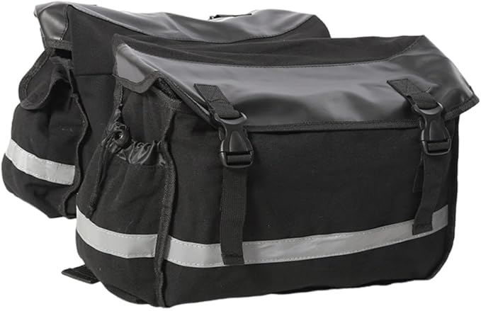 Colaxi Bike Pannier Double Pannier Cycling Side Bags Large Capacity Bike Bags for Rear Rack Bicycle Saddle Bag for Traveling, Black