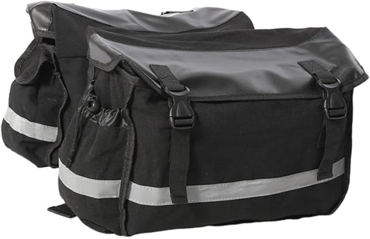 Colaxi Bike Pannier Double Pannier Cycling Side Bags Large Capacity Bike Bags for Rear Rack Bicycle Saddle Bag for Traveling, Black