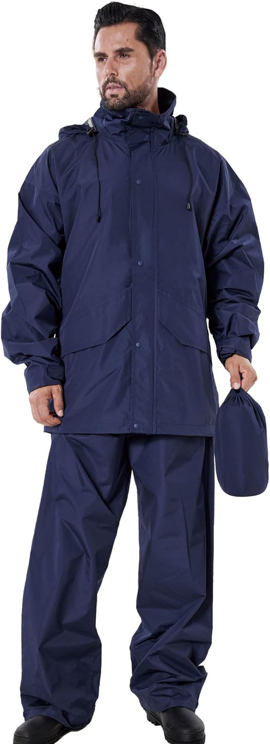 Rain Suit (Jacket + Pants),Rain Gear for Men Waterproof, Camo Rain Jacket, Lightweight Rain Coat for Fishing, Hunting, Hiking