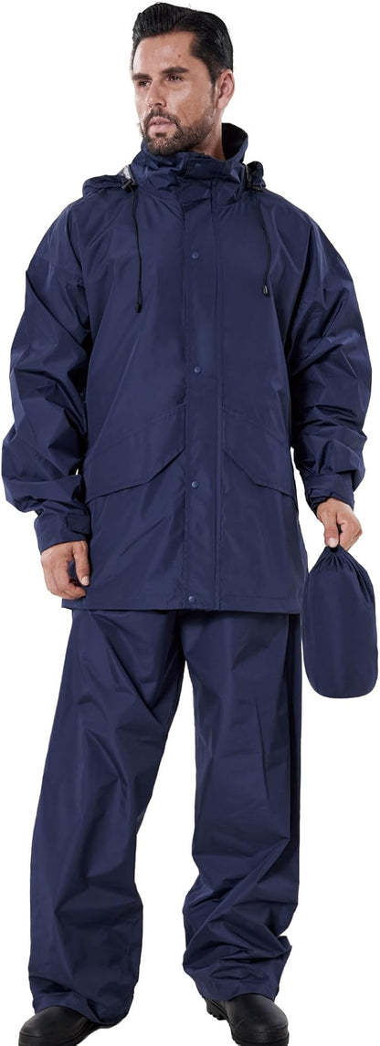 Rain Suit (Jacket + Pants),Rain Gear for Men Waterproof, Camo Rain Jacket, Lightweight Rain Coat for Fishing, Hunting, Hiking