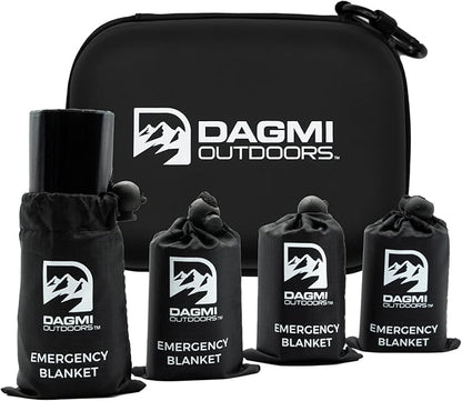 Emergency Mylar Thermal Blanket 4 Pack. Space Blankets for Survival Kits & Extreme Cold Weather - NASA Designed - Perfect for Camping Survival, Bug Out Bag, Hiking, Car Survival