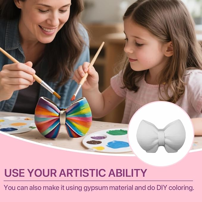 Elegant Bow Resin Molds Silicone Molds - Reusable Classic Design for Casting with Epoxy Resin, Concrete, and Plaster to Create DIY Home Decor, Cosmetic Organizers, and Plant Pots