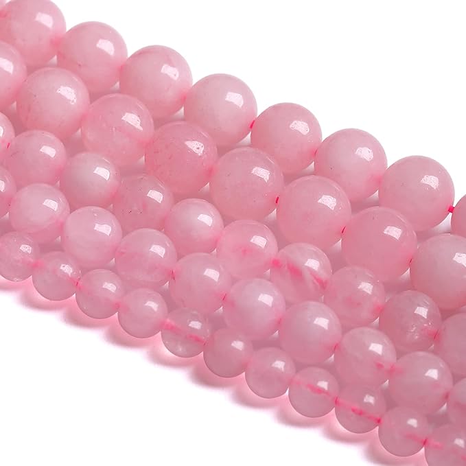 10MM 38PCS Natural Stone Brazilian Rose Quartz Crystal Beads for Jewelry Making DIY Bracelet