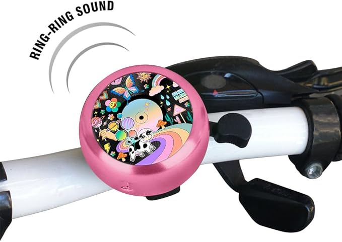 WIRESTER Pink Aluminum Round Bike Bell, Classic Ring Bicycle Bell, Bike Accessories Bell Ring for Adults Kids Girls Boys