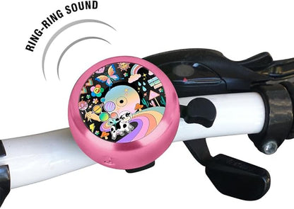 WIRESTER Pink Aluminum Round Bike Bell, Classic Ring Bicycle Bell, Bike Accessories Bell Ring for Adults Kids Girls Boys