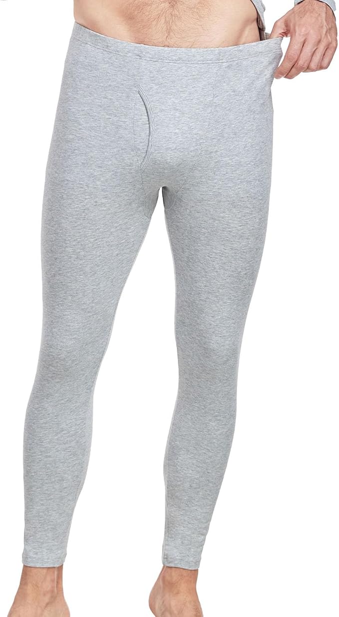 wirarpa Men's Cotton Long Johns Thermal Underwear Set Base Layer Lightweight Long Sleeve Top and Bottom