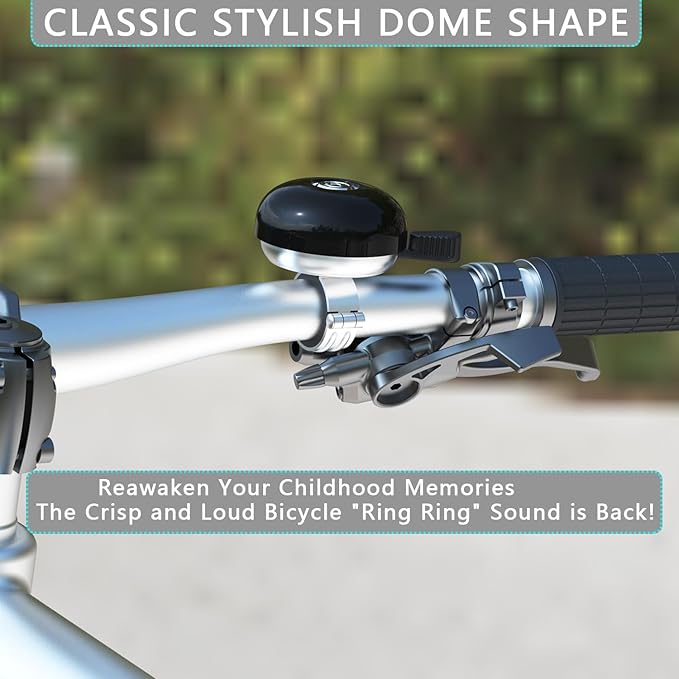 Greallthy Bike Bell Classic Bike Bells for Adults Kids, Bicycle Bell for Handlebars Adult, Loud Sound Beach Cruiser Mountain Bike Bell Accessories.