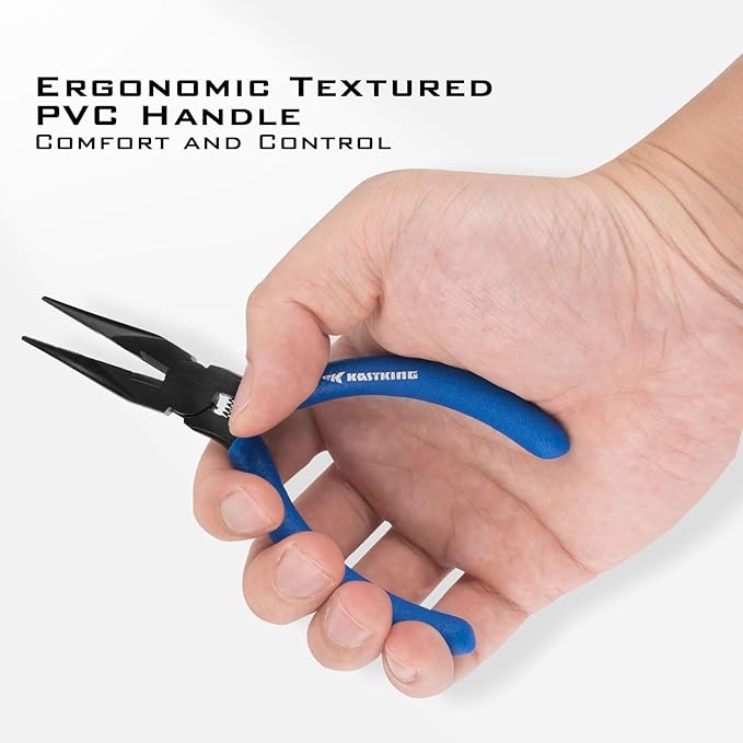 KastKing Intimidator Fishing Pliers, Corrosion Resistant Polymer Coated Fishing Tools, Tungsten Carbide Cutters, Saltwater Resistant Fishing Gear