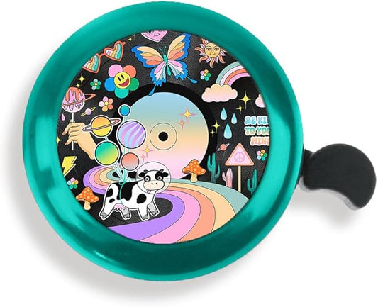 WIRESTER Green Aluminum Round Bike Bell, Classic Ring Bicycle Bell, Bike Accessories Bell Ring for Adults Kids Girls Boys