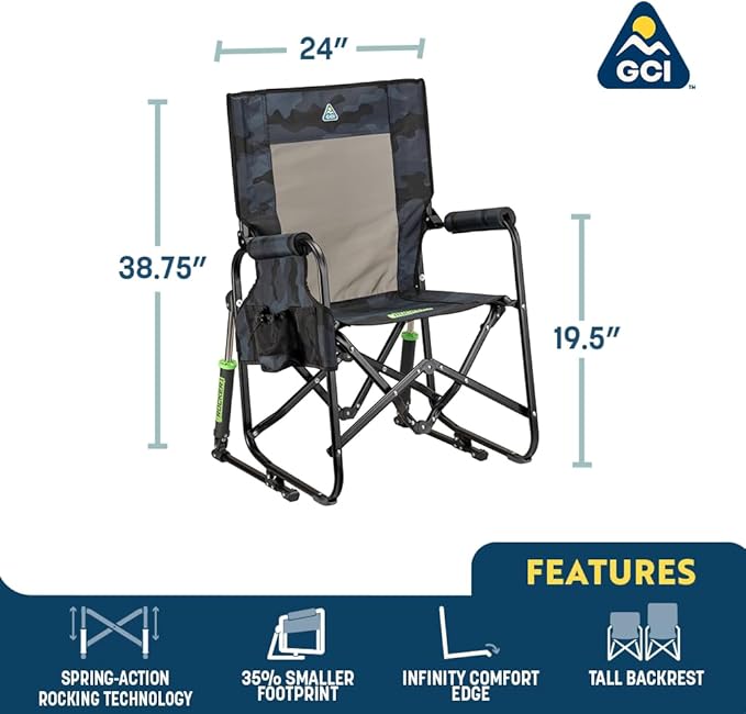 GCI Outdoor Stowaway Rocker - Stealth Camo
