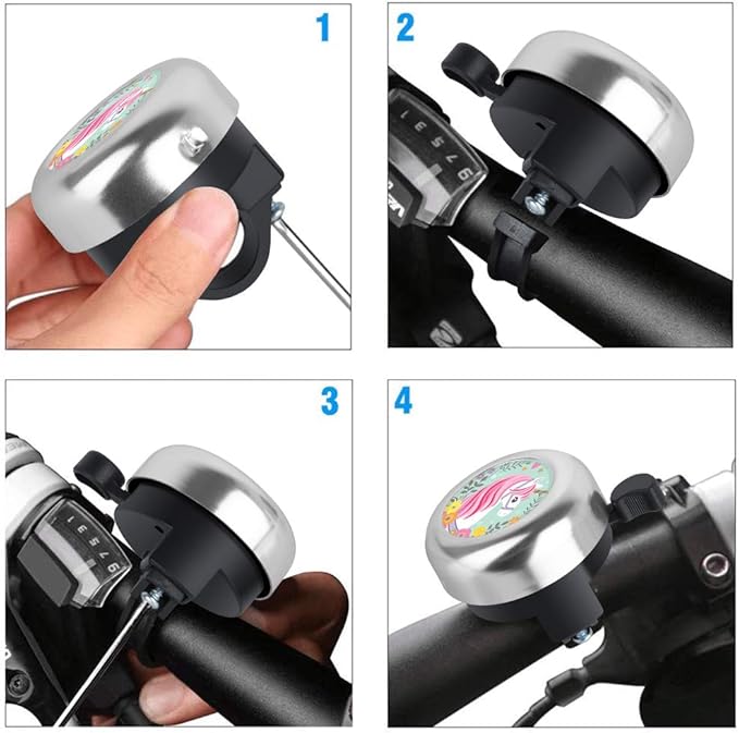 MZELQ Bicycle Bell Cute Clear Sound Adjustable Size Aluminum Bike Accessories Bell Ring for Girls Women Kids Adults