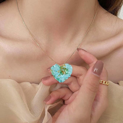 Crystal Stones Pendant Resin Molds, 5-Cavity Necklace Jewelry Silicone Molds for Epoxy Resin, DIY Casting Craft Mold for Keychain Jewelry Making