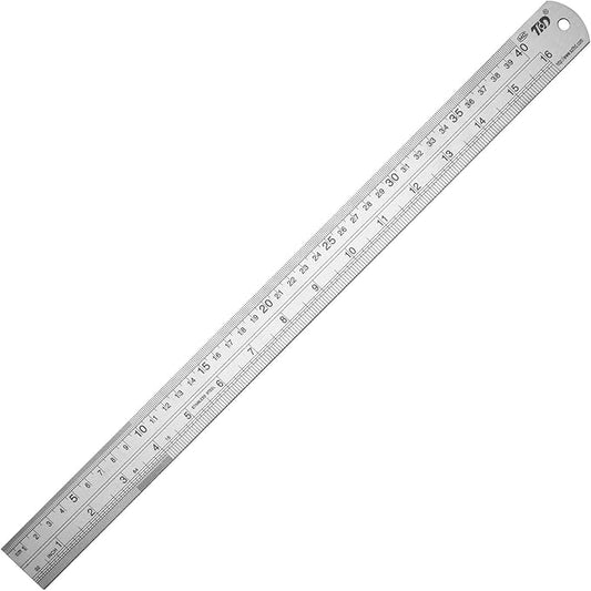 ZZTX Ruler Metal Straight Edge Stainless Steel Ruler 16 Inch Ruler Set Rulers Bulk 1 Pack